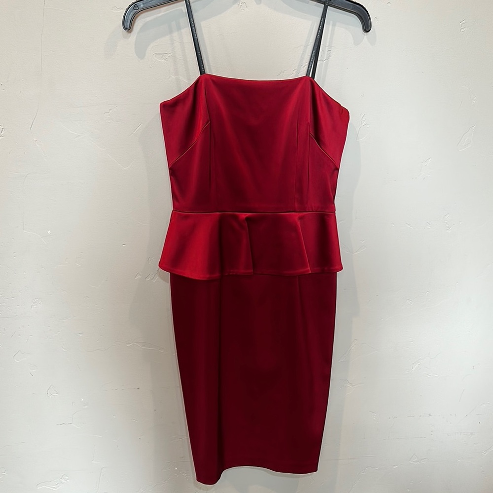 Elegant Red Peplum Dress
